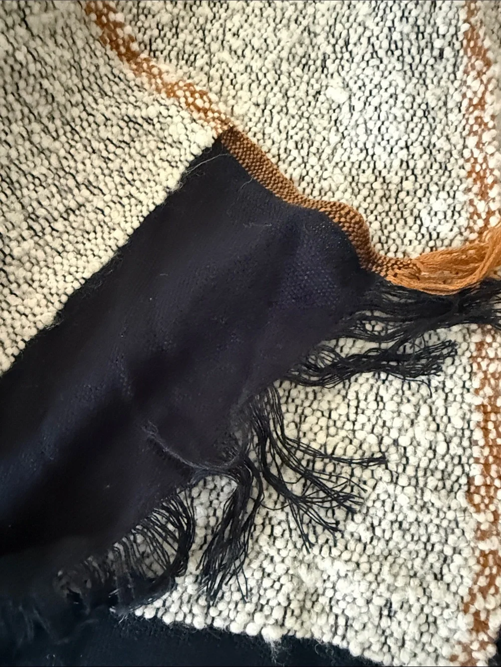 Crate + Barrel Elki throw -Two-Tone Cream and Black - perfect condition